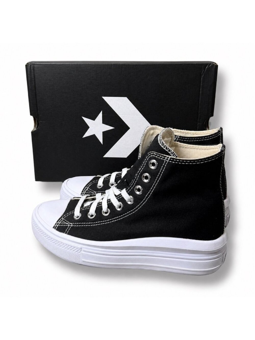 Converse Chuck Taylor CTAS Move Hi Platform 568497C Black/White Women’s 8 EU39 - Picture 6 of 11